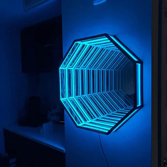 Espejo Infinity Octa – Arte de pared LED con efectos multicolor